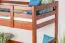 Loft Bed 90 x 190 cm "Easy Premium Line" K22/n | Solid Beech Wood | Dark Brown | Convertible Design