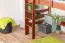 Loft Bed 90 x 190 cm "Easy Premium Line" K22/n | Solid Beech Wood | Dark Brown | Convertible Design
