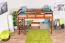 Loft Bed 90 x 190 cm "Easy Premium Line" K22/n | Solid Beech Wood | Dark Brown | Convertible Design