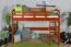 Loft bed 90 x 190 cm, "Easy Premium Line" K22/n, solid beech wood cherry, convertible