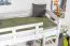 Loft bed for adults "Easy Premium Line" K22/n, solid beech white - Lying surface: 90 x 190 cm