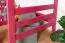 Loft Bed 90 x 200 cm for Children | Easy Premium Line K22/n | Solid Beech Wood | Pink Lacquered | Convertible