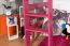 Loft Bed 90 x 200 cm for Children | Easy Premium Line K22/n | Solid Beech Wood | Pink Lacquered | Convertible