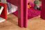 Loft Bed 90 x 200 cm for Children | Easy Premium Line K22/n | Solid Beech Wood | Pink Lacquered | Convertible