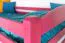 Loft Bed 90 x 200 cm for Children | Easy Premium Line K22/n | Solid Beech Wood | Pink Lacquered | Convertible