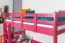 Loft Bed 90 x 200 cm for Children | Easy Premium Line K22/n | Solid Beech Wood | Pink Lacquered | Convertible