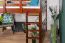 Loft bed 120 x 200 cm "Easy Premium Line" K23/n, solid beech wood dark brown lacquered, divisible