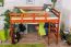 Loft bed 120 x 200 cm "Easy Premium Line" K23/n, solid beech wood cherry-colored lacquered, divisible