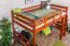 Loft bed 120 x 200 cm "Easy Premium Line" K23/n, solid beech wood cherry-colored lacquered, divisible