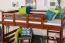 Loft bed 120 x 200 cm "Easy Premium Line" K23/n, solid beech wood dark brown lacquered, divisible