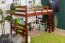 Loft bed 120 x 200 cm "Easy Premium Line" K23/n, solid beech wood dark brown lacquered, divisible