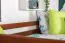 Loft bed 120 x 200 cm "Easy Premium Line" K23/n, solid beech wood dark brown lacquered, divisible