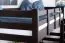 Loft bed 120 x 200 cm "Easy Premium Line" K23/n, solid beech wood chocolate brown lacquered, divisible