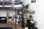Loft bed 120 x 200 cm "Easy Premium Line" K23/n, solid beech wood chocolate brown lacquered, divisible