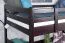Loft bed 120 x 200 cm "Easy Premium Line" K23/n, solid beech wood chocolate brown lacquered, divisible