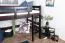 Loft bed 120 x 200 cm "Easy Premium Line" K23/n, solid beech wood chocolate brown lacquered, divisible