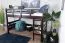 Loft bed 120 x 200 cm "Easy Premium Line" K23/n, solid beech wood chocolate brown lacquered, divisible