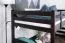 Loft bed 120 x 200 cm "Easy Premium Line" K23/n, solid beech wood chocolate brown lacquered, divisible