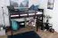 Loft bed 120 x 200 cm "Easy Premium Line" K23/n, solid beech wood chocolate brown lacquered, divisible