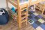 Loft bed "Easy Premium Line" K23/n, solid beech wood natural lacquered, divisible - mattress base: 120 x 190 cm