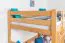 Loft bed "Easy Premium Line" K23/n, solid beech wood natural lacquered, divisible - mattress base: 120 x 190 cm