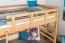 Loft bed "Easy Premium Line" K23/n, solid beech wood natural lacquered, divisible - mattress base: 120 x 190 cm