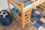 Loft bed "Easy Premium Line" K23/n, solid beech wood natural lacquered, divisible - mattress base: 120 x 190 cm