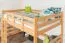 Loft bed 140 x 200 cm for adults "Easy Premium Line" K23/n, solid beech wood natural lacquered, convertible