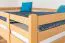 Loft bed 140 x 200 cm "Easy Premium Line" K23/n, solid beech wood natural lacquered, divisible