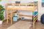 Loft bed 140 x 200 cm "Easy Premium Line" K23/n, solid beech wood natural lacquered, divisible
