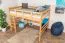 Loft bed 140 x 200 cm "Easy Premium Line" K23/n, solid beech wood natural lacquered, divisible