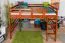 Loft bed 140 x 200 cm "Easy Premium Line" K23/n, solid beech wood cherry-colored lacquered, divisible