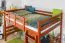 Loft bed 140 x 200 cm "Easy Premium Line" K23/n, solid beech wood cherry-colored lacquered, divisible
