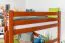 Loft bed 140 x 200 cm "Easy Premium Line" K23/n, solid beech wood cherry-colored lacquered, divisible