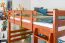 Loft bed 140 x 200 cm "Easy Premium Line" K23/n, solid beech wood cherry-colored lacquered, divisible