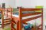 Loft bed 140 x 200 cm "Easy Premium Line" K23/n, solid beech wood cherry-colored lacquered, divisible