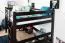 Loft bed 140 x 200 cm "Easy Premium Line" K23/n, solid beech wood chocolate brown lacquered, divisible