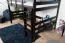 Loft bed 140 x 200 cm "Easy Premium Line" K23/n, solid beech wood chocolate brown lacquered, divisible