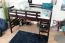 Loft bed 140 x 200 cm "Easy Premium Line" K23/n, solid beech wood chocolate brown lacquered, divisible