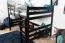 Loft bed 140 x 200 cm "Easy Premium Line" K23/n, solid beech wood chocolate brown lacquered, divisible