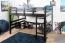 Loft bed 140 x 200 cm "Easy Premium Line" K23/n, solid beech wood chocolate brown lacquered, divisible