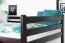 Loft bed 140 x 200 cm "Easy Premium Line" K23/n, solid beech wood chocolate brown lacquered, divisible