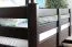 Loft bed 140 x 200 cm "Easy Premium Line" K23/n, solid beech wood chocolate brown lacquered, divisible