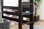 Loft bed 140 x 200 cm "Easy Premium Line" K23/n, solid beech wood chocolate brown lacquered, divisible