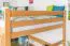 Loft bed 160 x 190 cm for adults "Easy Premium Line" K23/n, solid beech wood natural lacquered, divisible