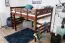Loft bed 160 x 200 cm "Easy Premium Line" K23/n, solid beech wood dark brown lacquered, divisible