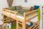 Loft bed 160 x 200 cm for adults "Easy Premium Line" K23/n, solid beech wood natural lacquered, divisible