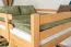 Loft bed 160 x 200 cm for adults "Easy Premium Line" K23/n, solid beech wood natural lacquered, divisible