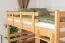 Loft bed 160 x 200 cm for adults "Easy Premium Line" K23/n, solid beech wood natural lacquered, divisible