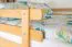 Loft bed 160 x 200 cm for adults "Easy Premium Line" K23/n, solid beech wood natural lacquered, divisible